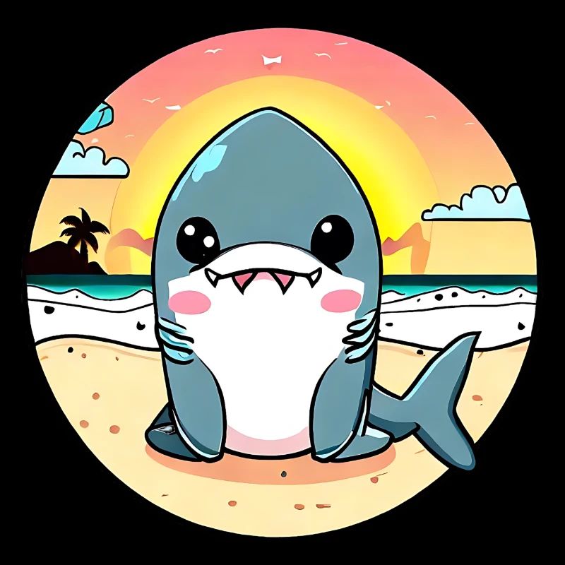 Relaxed shark on the beach