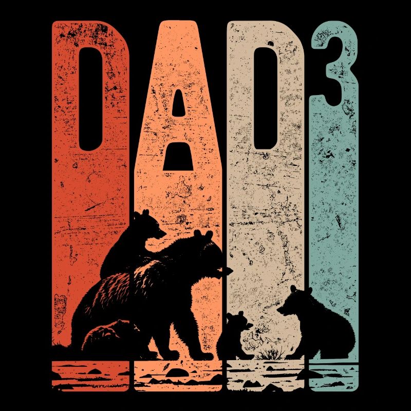 Papa Up 3 Dad Up 3 Enfants Bear Triple Daddy
