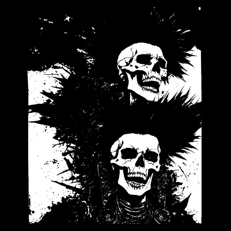 Anarchy Fan Skull with Mohawk Crazy Antisocial Pu