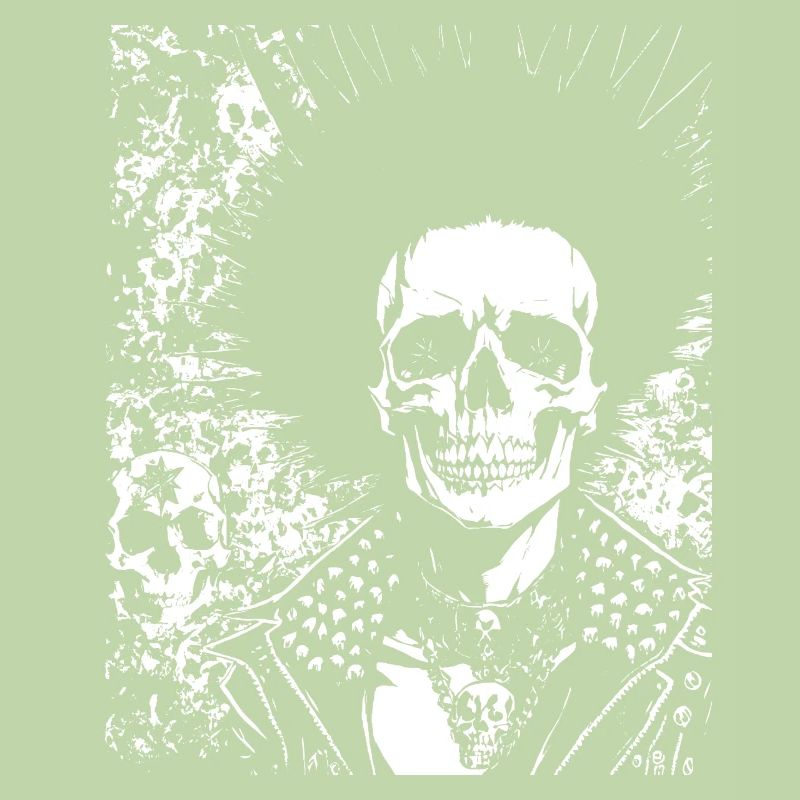 Anarchy Fan Skull avec Mohawk Crazy Antisocial Pu