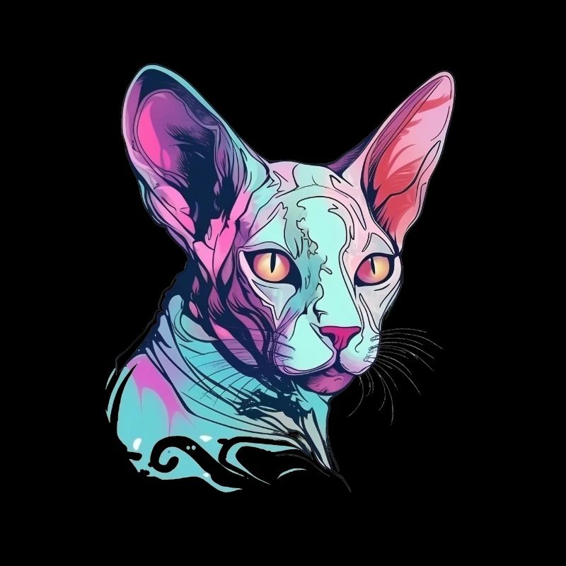 Colorful Sphynx cat