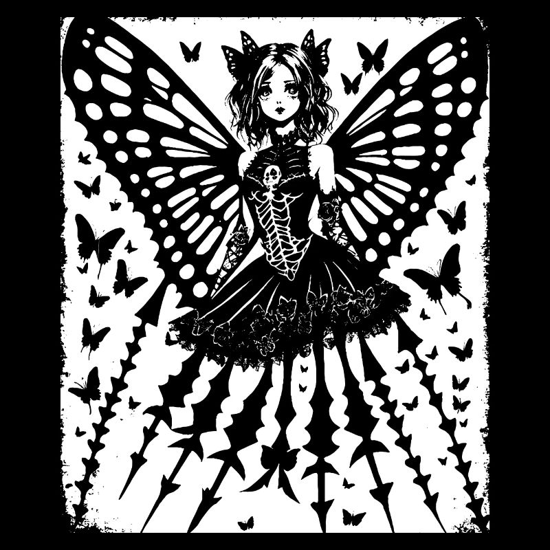 Fairycore Esthétique Grunge Squelette Fée Goth G