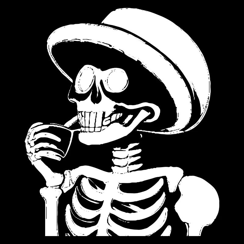 Sarcastic Funny Skeleton Drinking Espresso Coffee