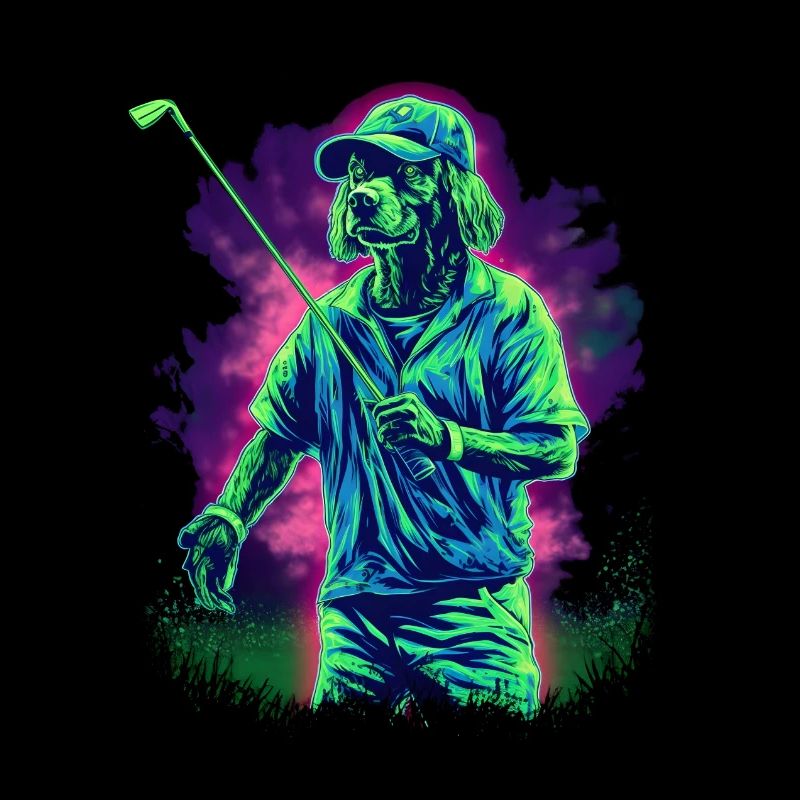 Golf Playing Dog