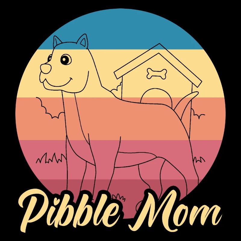 Pibble Mom Pitbull Maman American Terrier Rétro