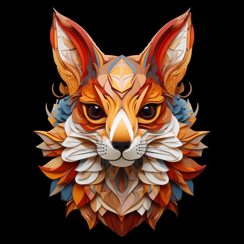 Geometrisches Eichhörnchen in Orange-Nuancen