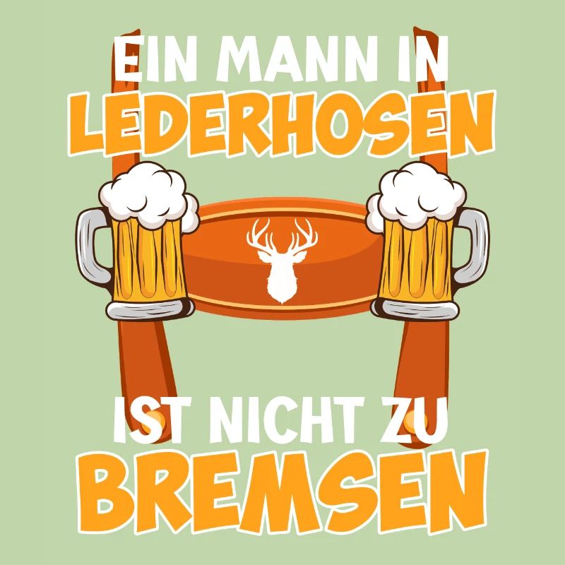 München Ein Mann in Lederhosen