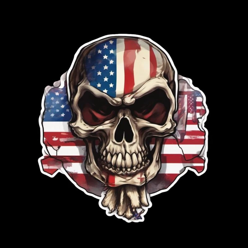 Skulls Skull America Flag Skull Bone