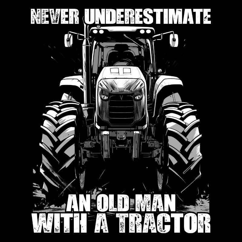 Underskatta aldrig Old Man Tractor Gift