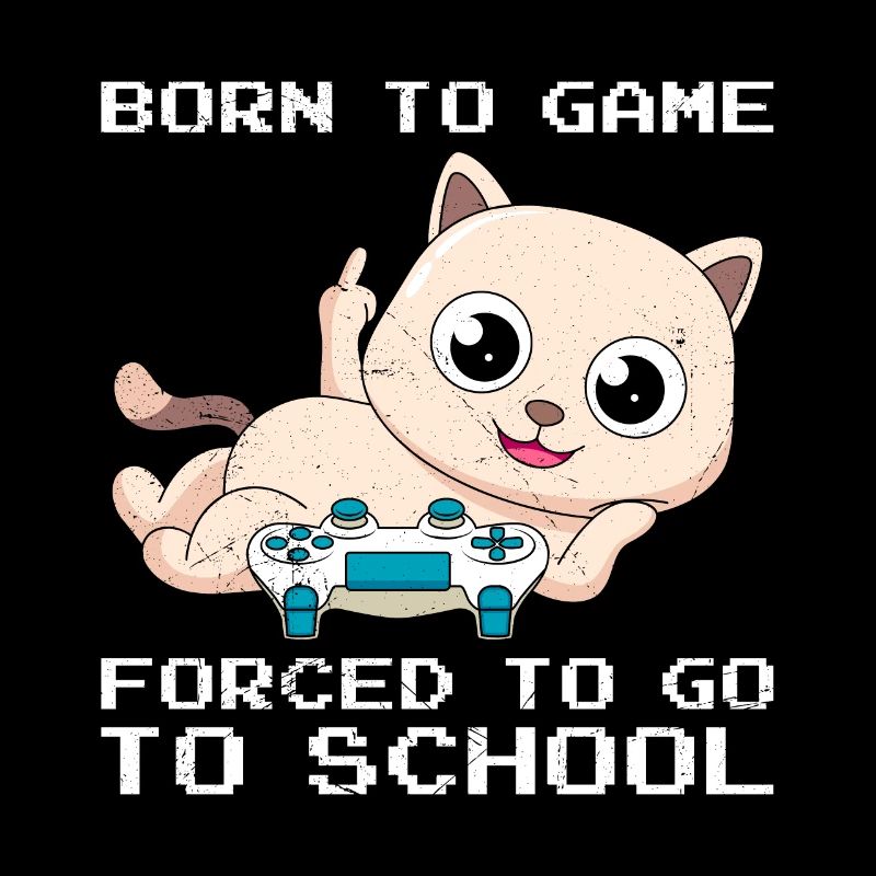 Chat de jeu forcé d’aller à l’école joueur vidéo