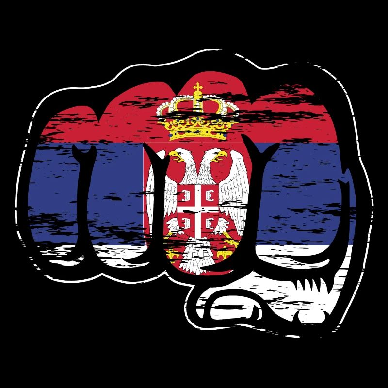Icône de poing du drapeau de la Serbie utilisée