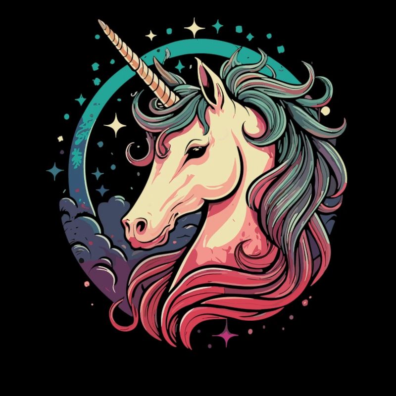 Nachtzauber: Einhorn im Comic-Stil