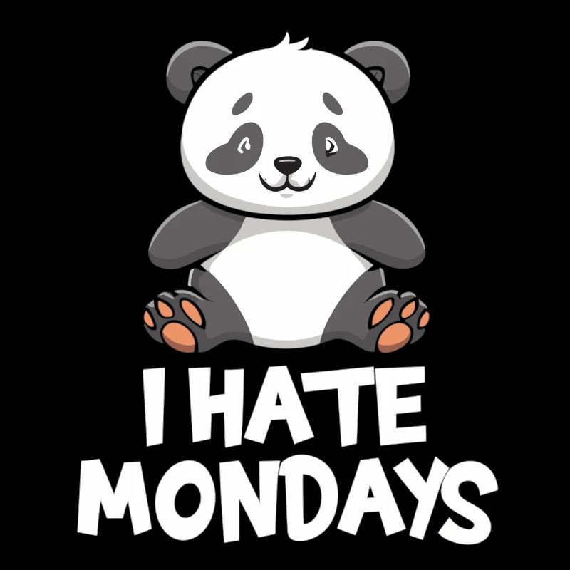 Adorable "I Hate Mondays" Panda