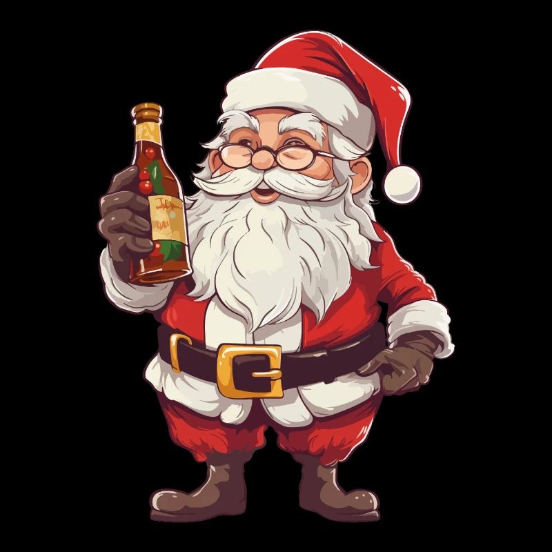 Weihnachtsmann Flasche Rum Alkohol Schnaps Prost