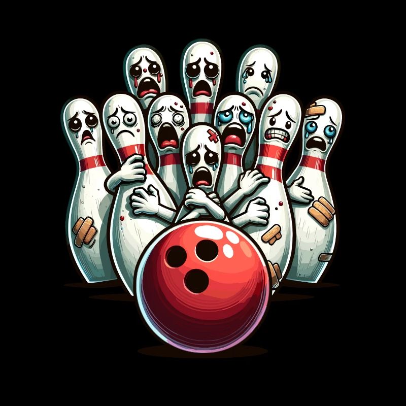 Bowling Pin Faces Funny for Bowling Lovers