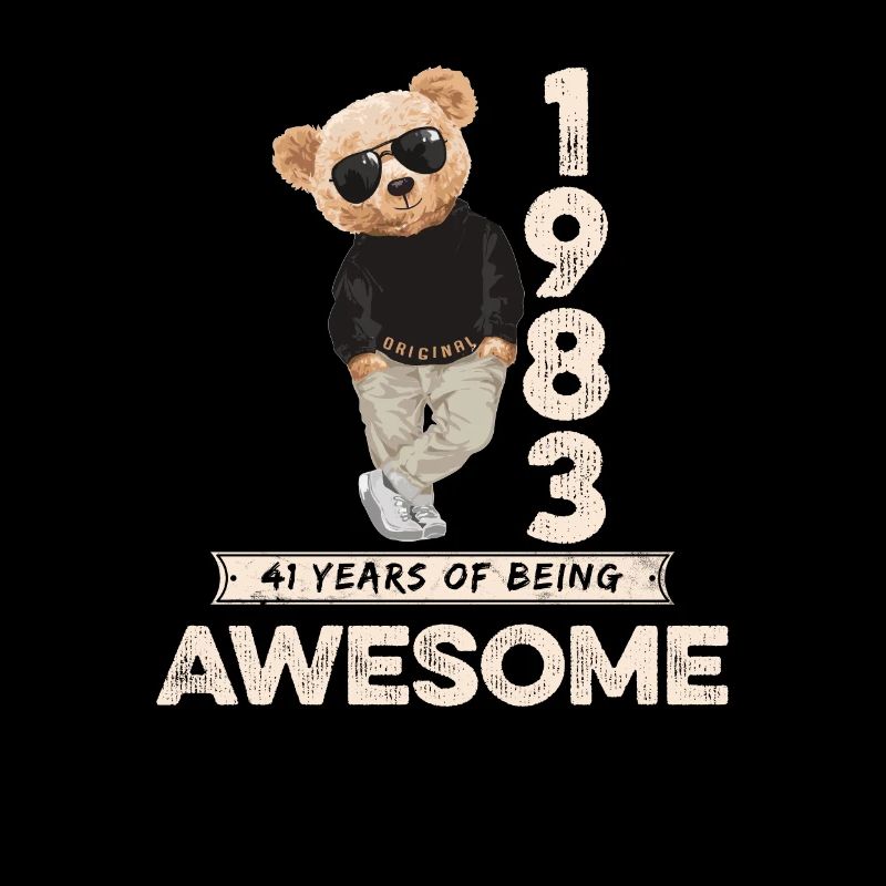 1983 Birthday Teddy Bear Being Awesome Orignal