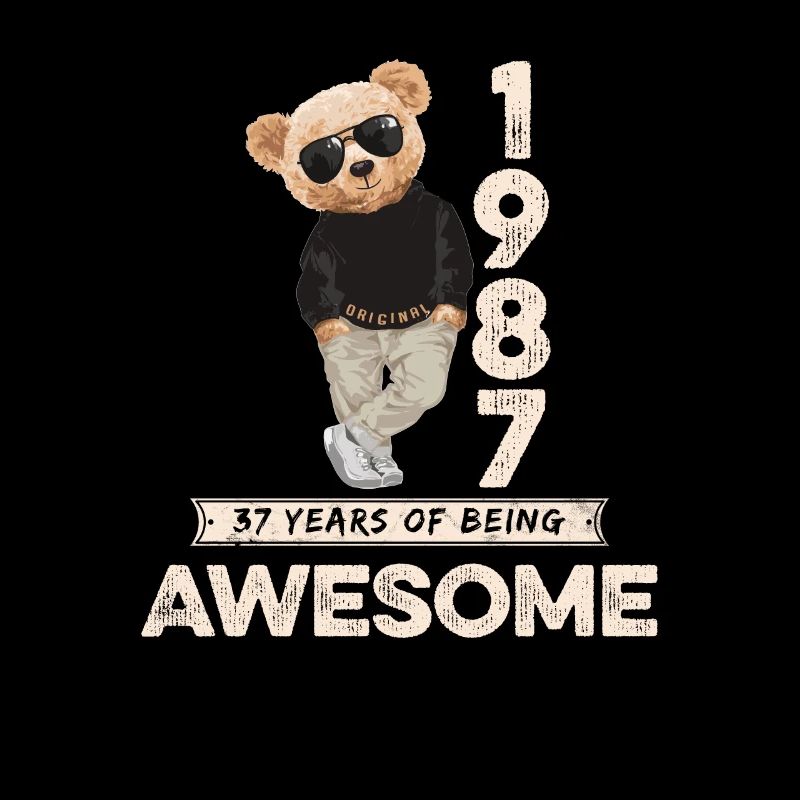 1987 Geburtstag Teddy Bär Being Awesome Orignal
