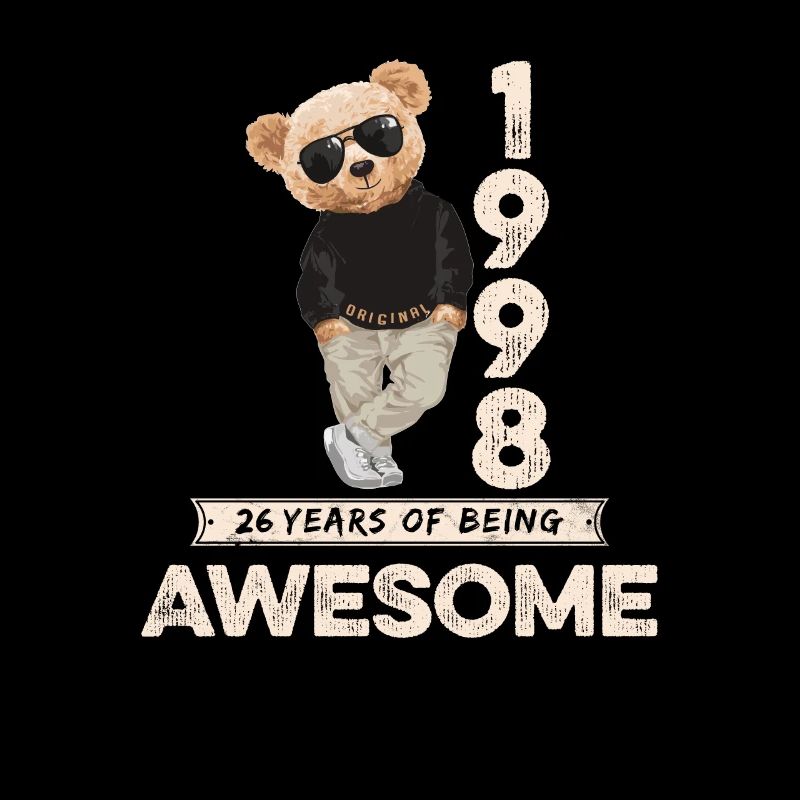 1998 Geburtstag Teddy Bär Being Awesome Orignal