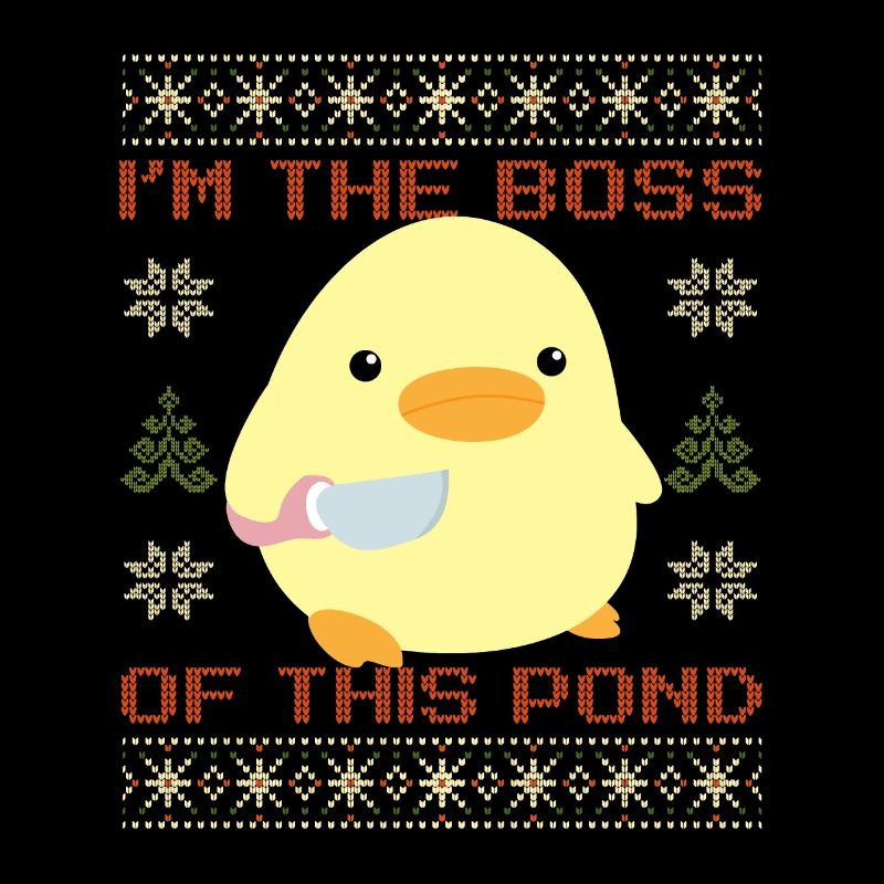 Canard avec couteau Meme - Mon étang Ugly Noël