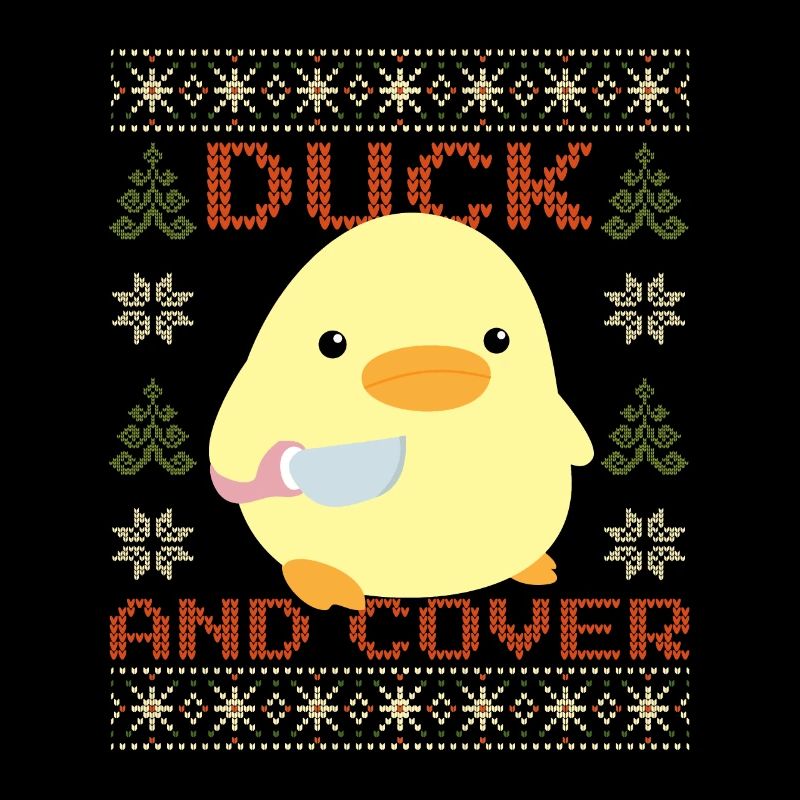 Canard avec couteau Meme - Cover Duck Ugly Noël