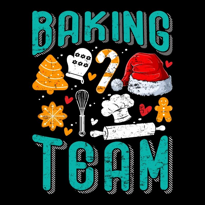 Équipe de pâtisserie Cuisson de biscuits de Noël