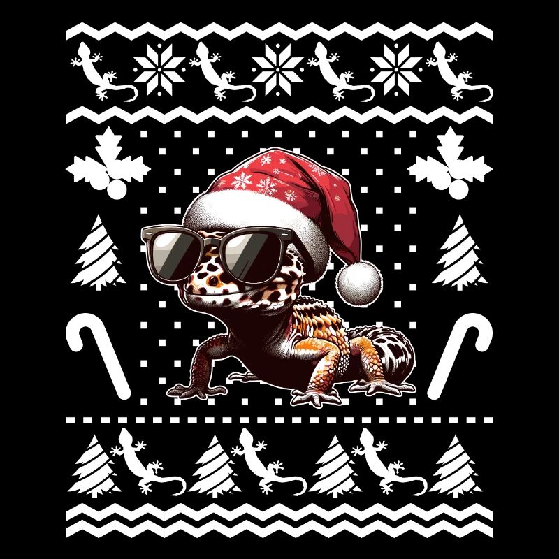 Drôle de léopard Gecko Noël Noël