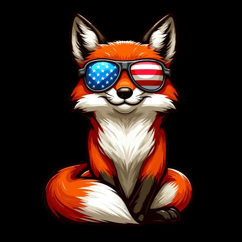 Fuchs Amerika Unabhängigkeitstag Stars and Stripes