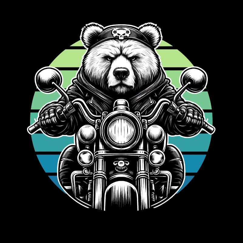 Motorrad Motorradfahrer Biker Grizzly Bär lustig