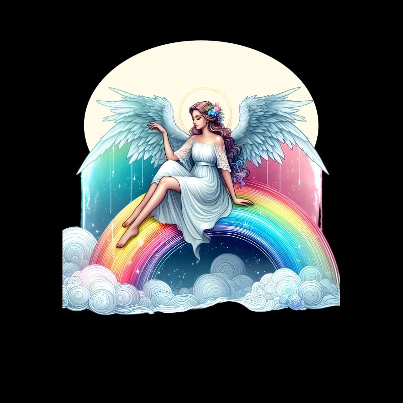 Ange sur arc-en-ciel