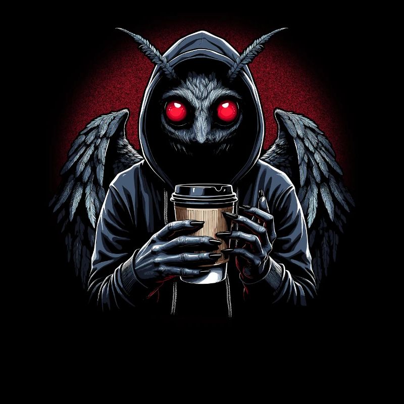 Mothman with Coffee Cup