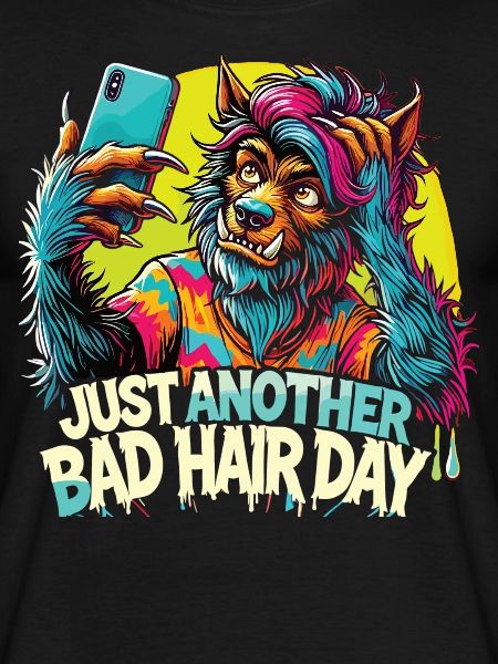 Werewolf Selfie T-Shirt - Bad Hair Day
