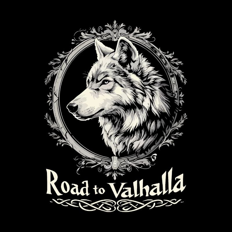 Road to Valhalla Viking Wolf Design