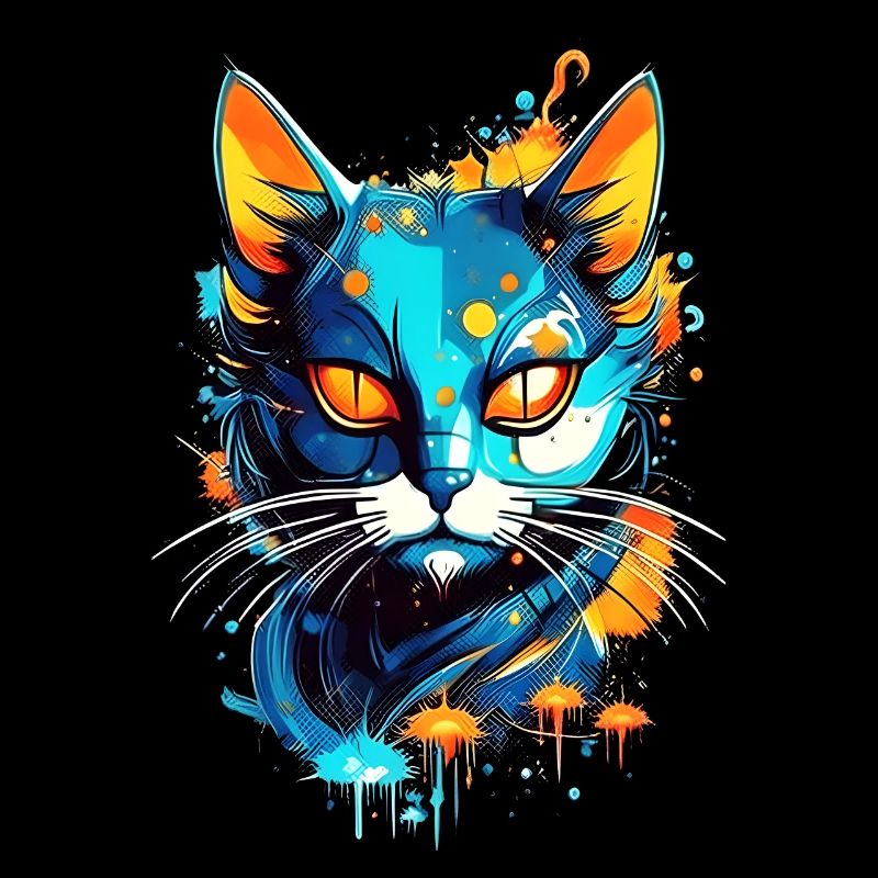Colorful space cat
