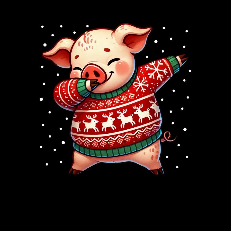 Weihnachten Schweine Bauer Ferkel Hässlich