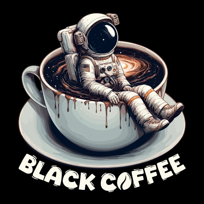 Black Coffee Astronaut Mug Galaxy Gift