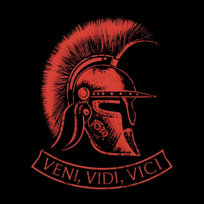 VENI VIDI VICI Julius Caesar red helmet