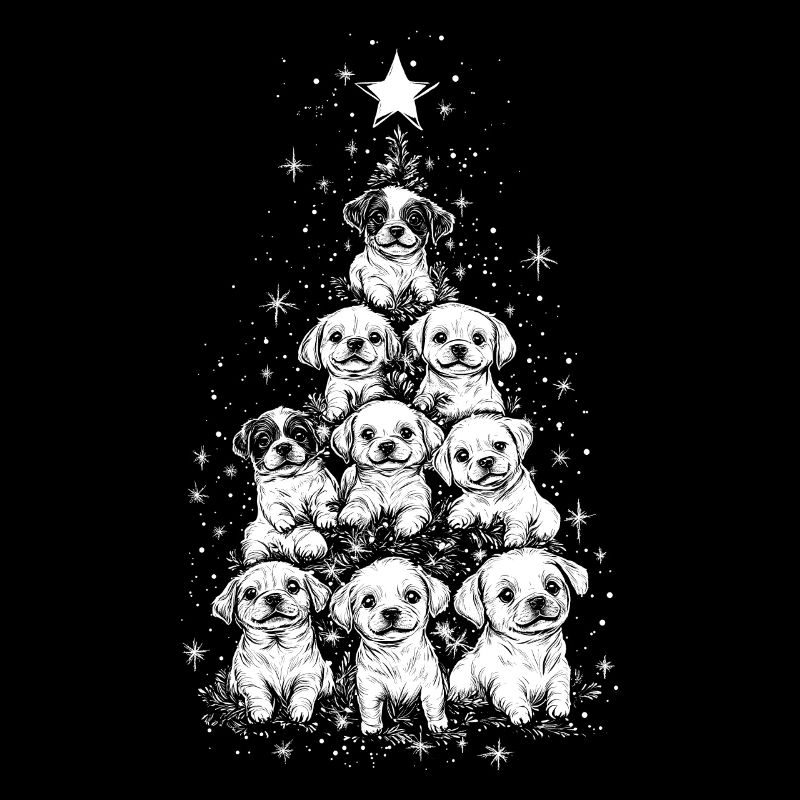 Chiot arbre de Noël chiens Cadeau de Noël