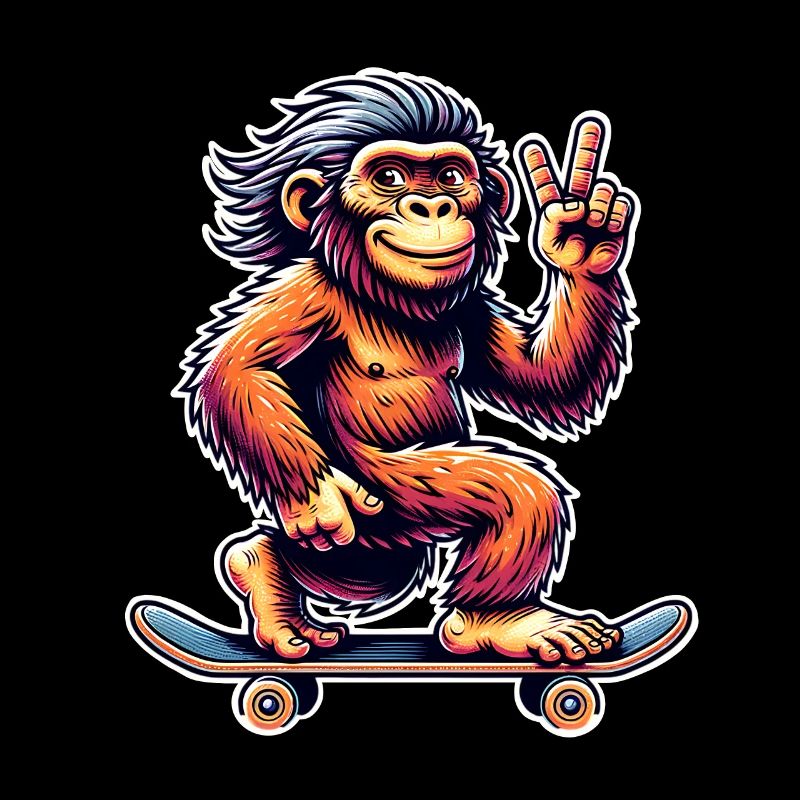 Neanderthal Skateboard Skater