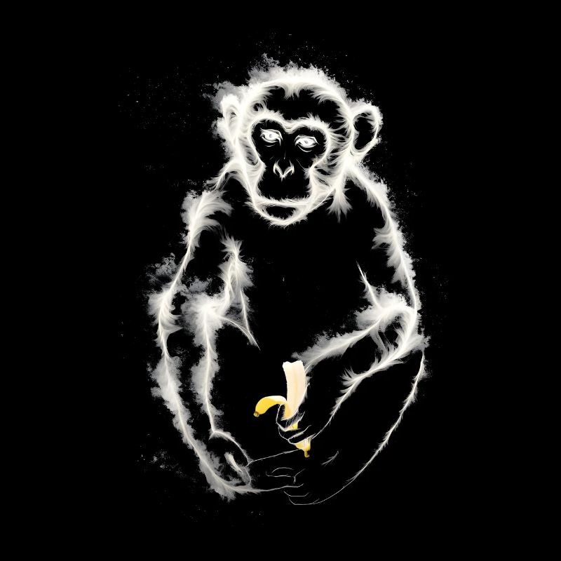 Singe mangeant de la banane / Singe
