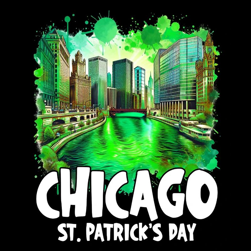 Célébration de la Saint-Patrick sur la rivière Chicago