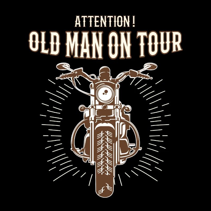 Alter Mann auf Tour Motorrad Geschenk