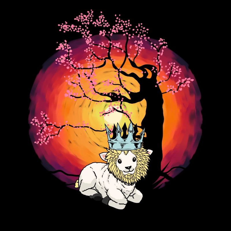 Tree, Cherry Blossom, Cherry Blossom, Sheep, Lion, Crown