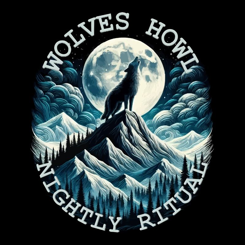 MOONLIT WOLF HOWL NIGHTLY RITUAL, WILDERNESS