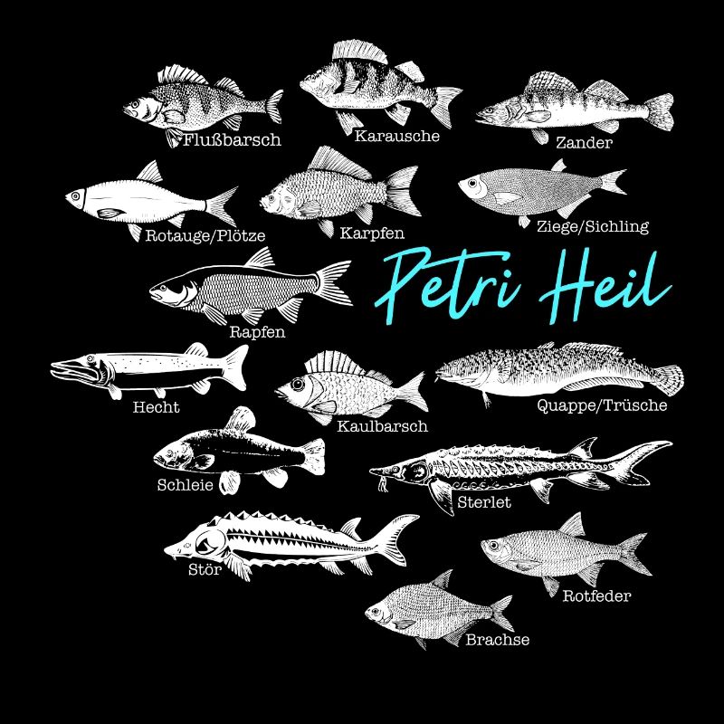 Conception de pêche avec diverses espèces de poissons De Pierre Salut