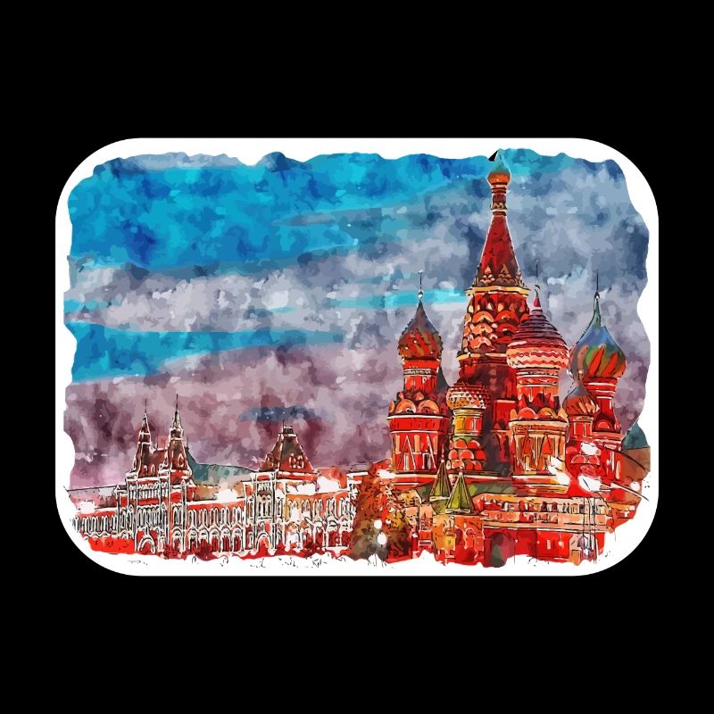 Moscou Russie Aquarelle Esquisse Dessin Dessiné