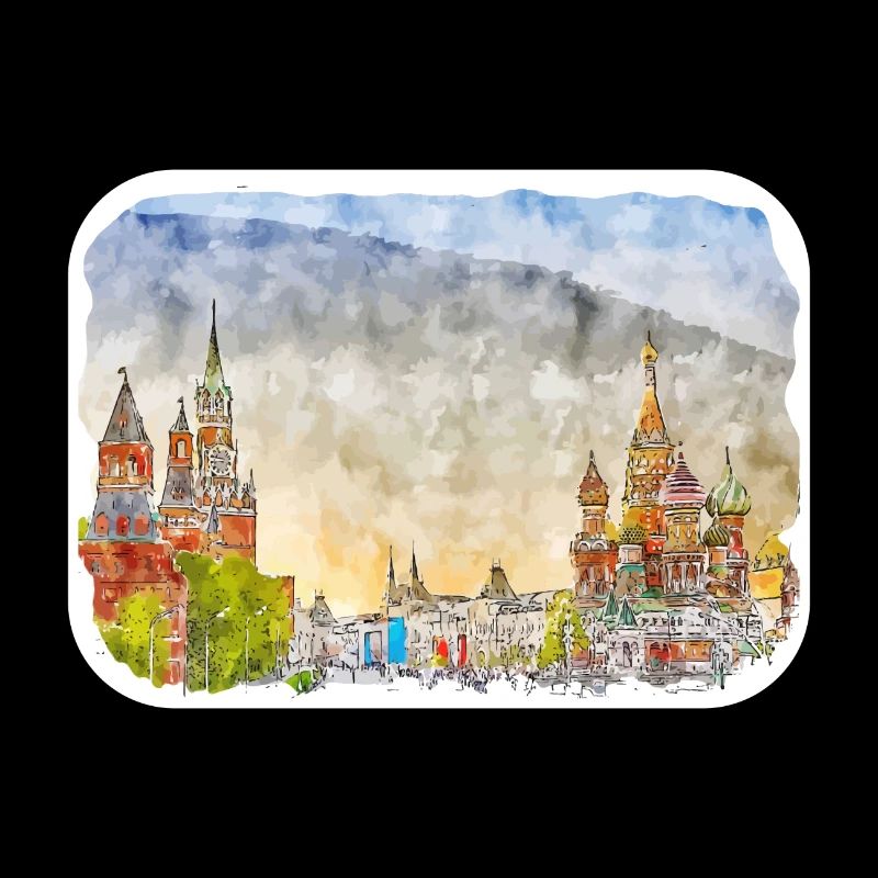 Moscou Russie Aquarelle Sketch Illustration