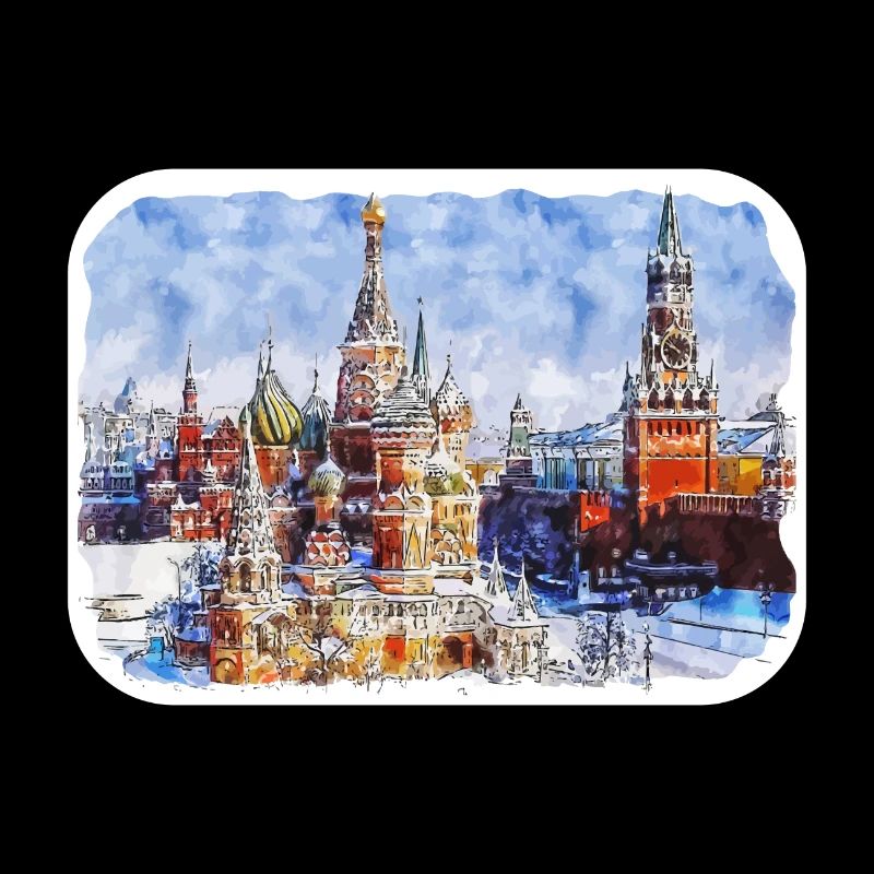 Moscou Russie Aquarelle Esquisse Dessin Dessiné
