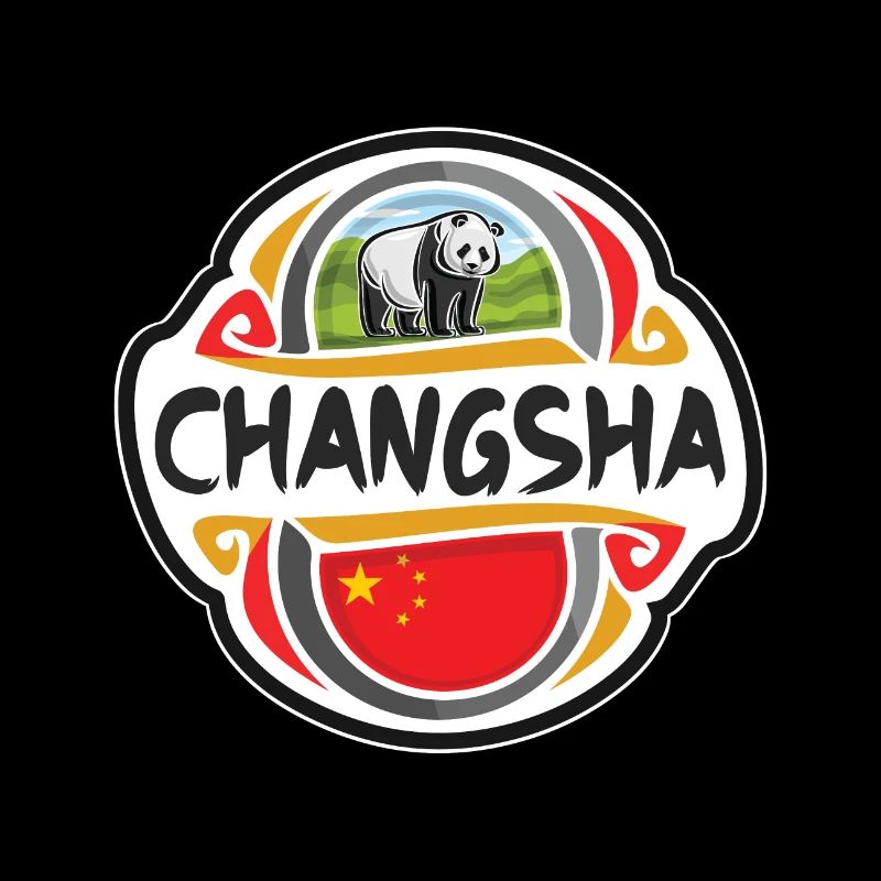 Changsha Chine Drapeau Badge Souvenir de Voyage Timbre