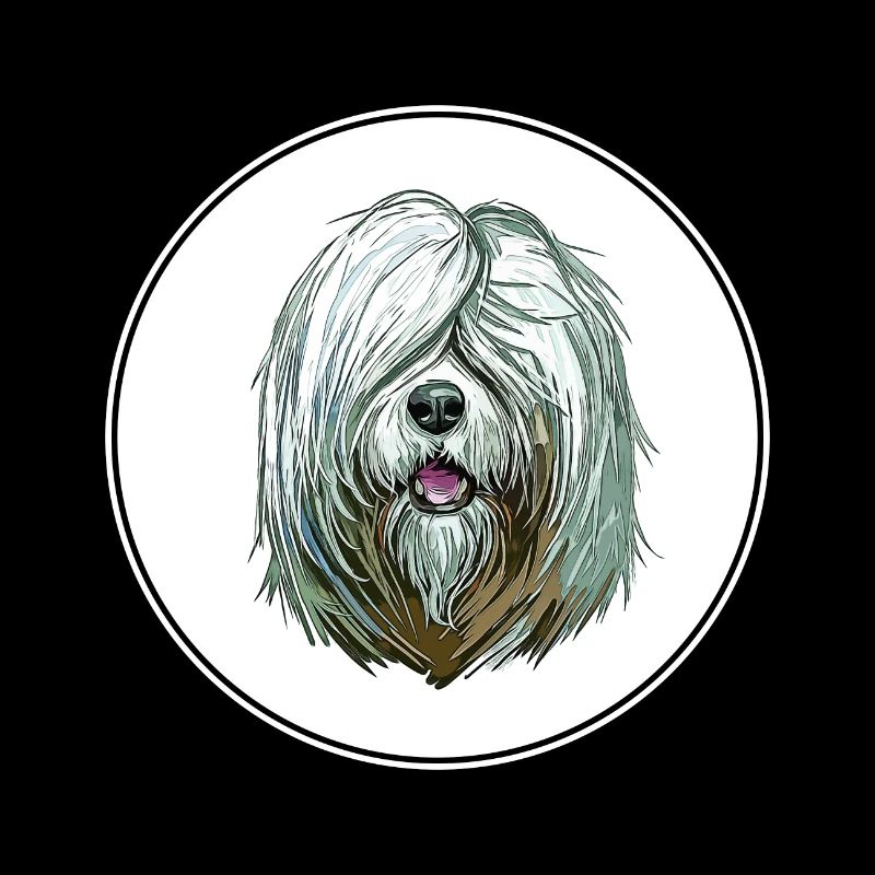 Illustration de l’aquarelle du chien Ovcharka de Russie du Sud