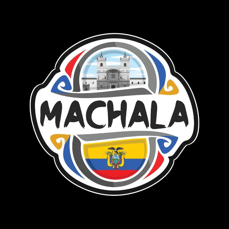 Machala Ecuador Flagge Abzeichen Reise Souvenir Stempel